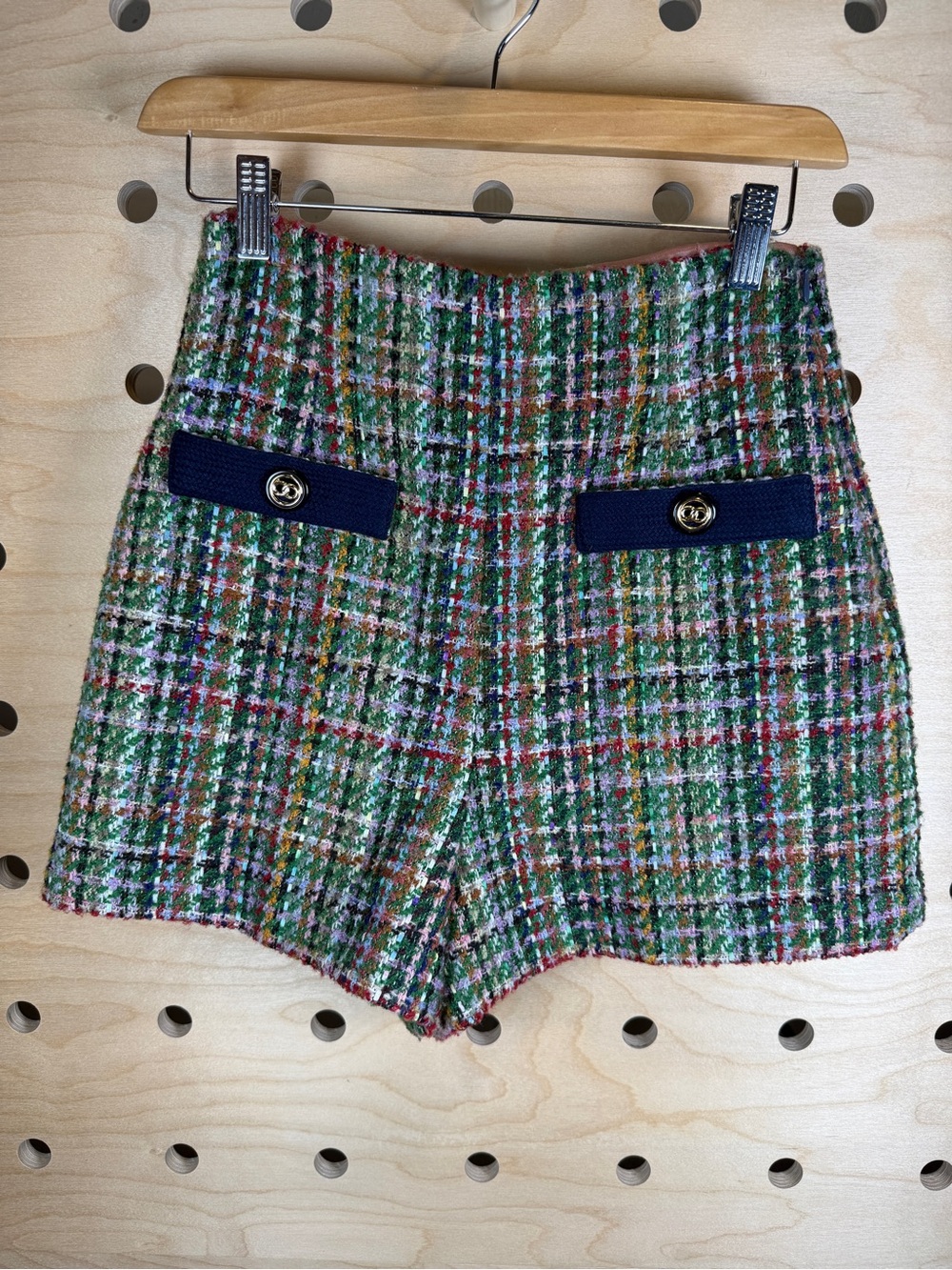 Sandro Paris Tweed High-Waisted Shorts
